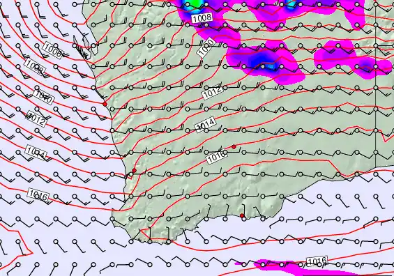 Perth forecast chart for Wednesday, February 18th, 2026 at 12:00 AM