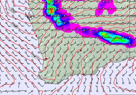 Perth forecast chart for Thursday, February 19th, 2026 at 12:00 AM