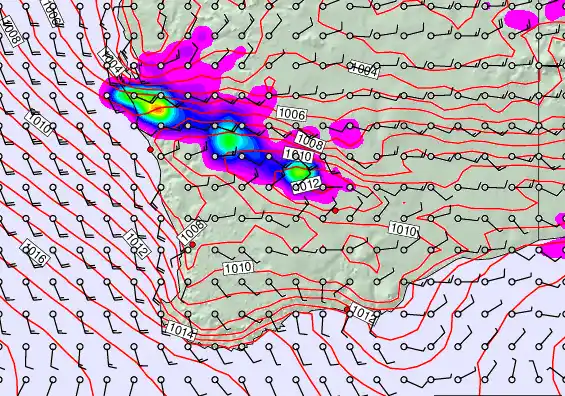 Perth forecast chart for Friday, February 20th, 2026 at 6:00 AM