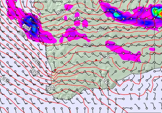 Perth forecast chart for Friday, February 20th, 2026 at 6:00 PM