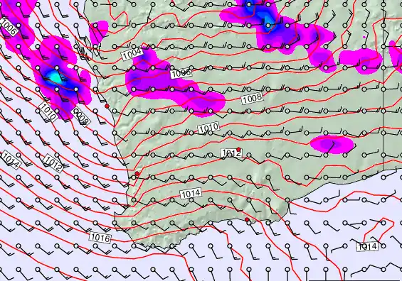 Perth forecast chart for Saturday, February 21st, 2026 at 12:00 AM