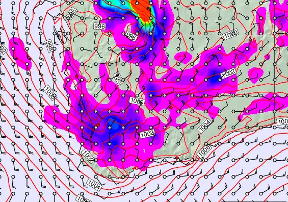 Perth forecast chart for Sunday, February 22nd, 2026 at 6:00 AM