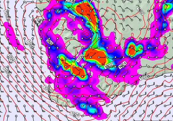 Perth forecast chart for Sunday, February 22nd, 2026 at 12:00 PM