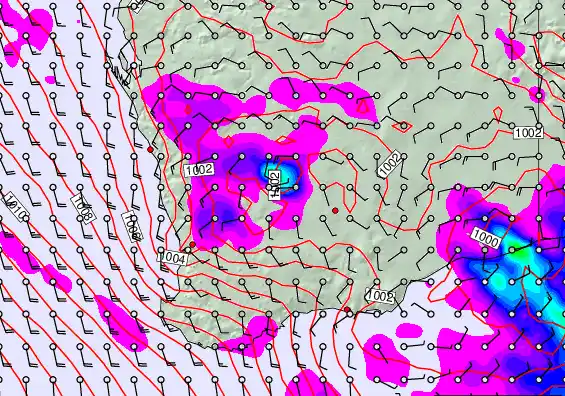 Perth forecast chart for Monday, February 23rd, 2026 at 12:00 PM