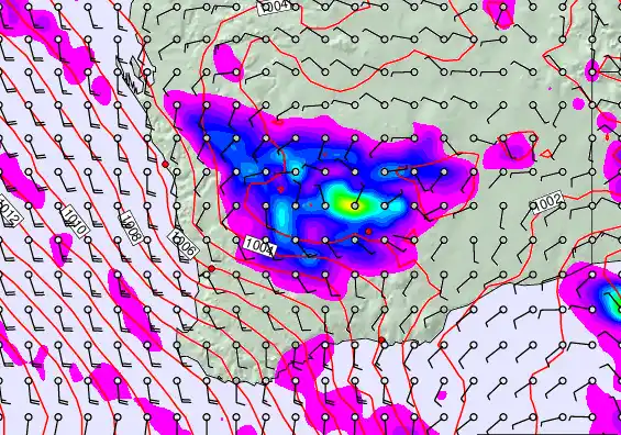 Perth forecast chart for Monday, February 23rd, 2026 at 6:00 PM