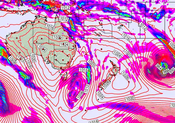 South West Pacific forecast chart for Tuesday, June 17th, 2025 at 6:00 PM