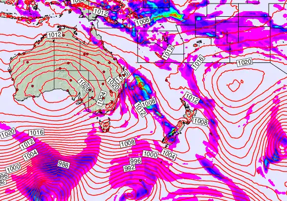 South West Pacific forecast chart for Tuesday, September 23rd, 2025 at 6:00 PM