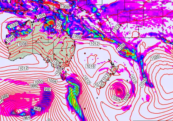 South West Pacific forecast chart for Tuesday, February 17th, 2026 at 6:00 PM