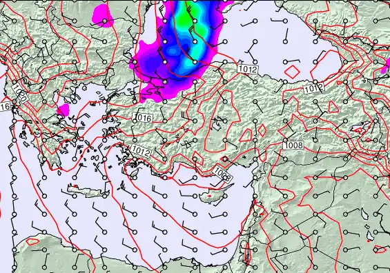 Turkey forecast chart for Thursday, September 18th, 2025 at 12:00 AM