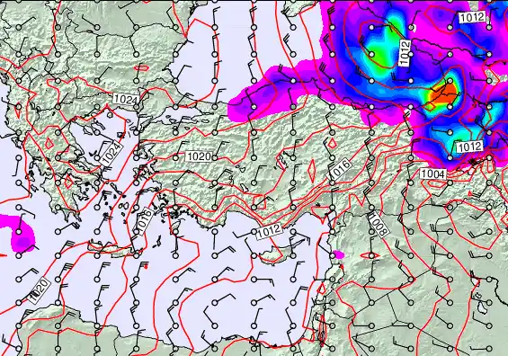 Turkey forecast chart for Friday, September 19th, 2025 at 12:00 PM