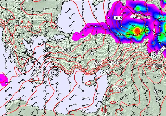 Turkey forecast chart for Friday, September 19th, 2025 at 6:00 PM