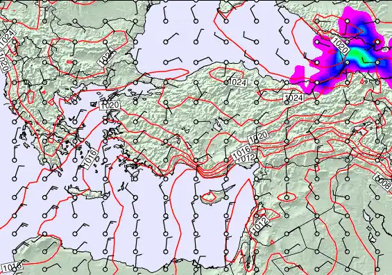 Turkey forecast chart for Sunday, September 21st, 2025 at 12:00 AM