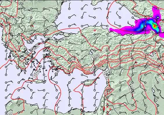 Turkey forecast chart for Sunday, September 21st, 2025 at 6:00 AM