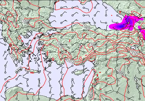 Turkey forecast chart for Sunday, September 21st, 2025 at 12:00 PM