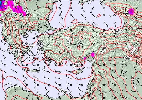 Turkey forecast chart for Thursday, September 25th, 2025 at 6:00 PM