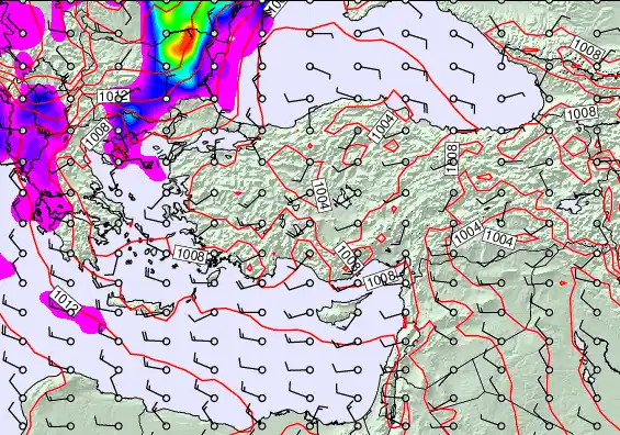 Turkey forecast chart for Friday, September 26th, 2025 at 12:00 PM