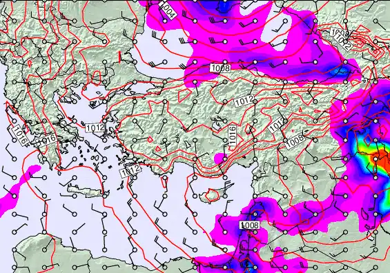 Turkey forecast chart for Sunday, December 28th, 2025 at 6:00 AM