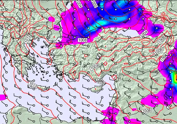 Turkey forecast chart for Sunday, December 28th, 2025 at 12:00 PM