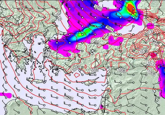 Turkey forecast chart for Sunday, December 28th, 2025 at 6:00 PM