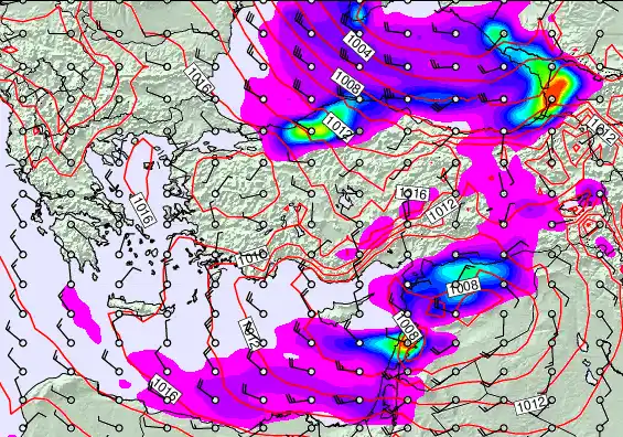 Turkey forecast chart for Monday, December 29th, 2025 at 6:00 AM