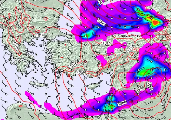Turkey forecast chart for Monday, December 29th, 2025 at 12:00 PM