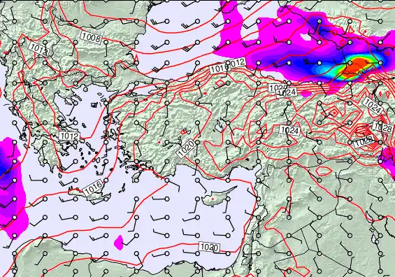 Turkey forecast chart for Tuesday, December 30th, 2025 at 6:00 AM