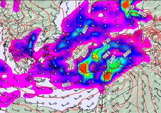 Turkey forecast chart for Wednesday, December 31st, 2025 at 12:00 PM