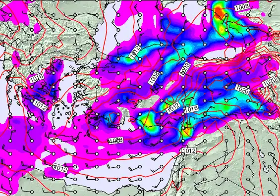 Turkey forecast chart for Wednesday, December 31st, 2025 at 6:00 PM