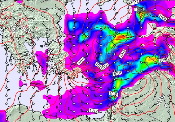 Turkey forecast chart for Thursday, January 1st, 2026 at 12:00 PM