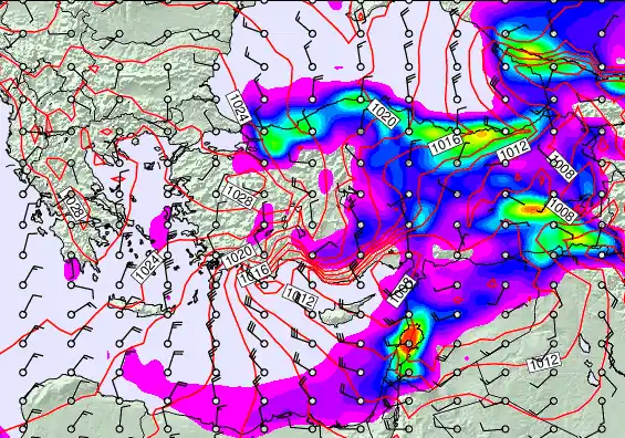 Turkey forecast chart for Thursday, January 1st, 2026 at 6:00 PM