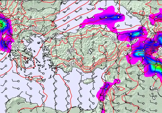 Turkey forecast chart for Friday, January 2nd, 2026 at 12:00 PM