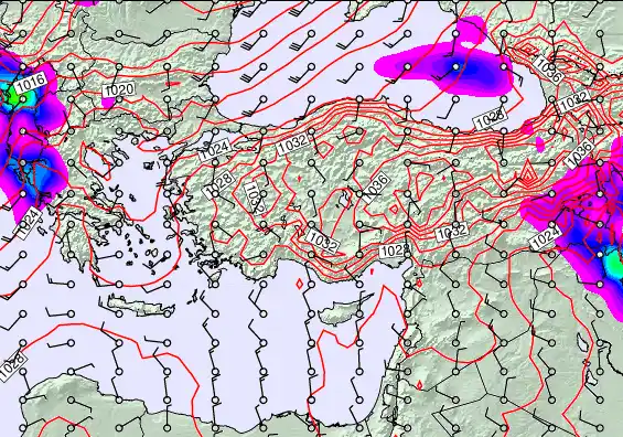 Turkey forecast chart for Friday, January 2nd, 2026 at 6:00 PM
