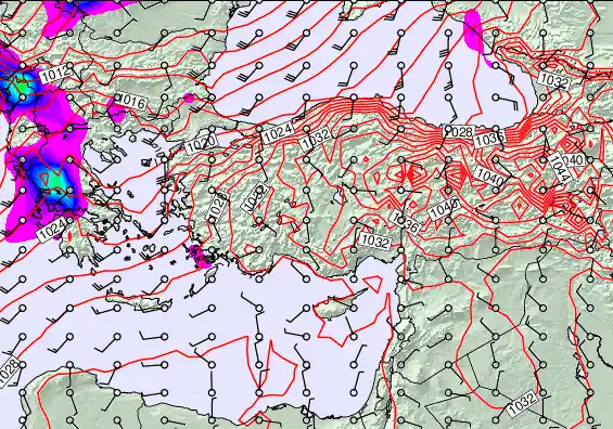 Turkey forecast chart for Saturday, January 3rd, 2026 at 6:00 AM