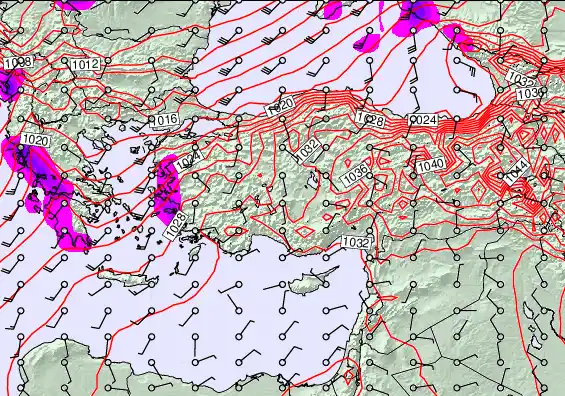 Turkey forecast chart for Saturday, January 3rd, 2026 at 6:00 PM
