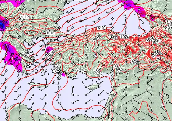 Turkey forecast chart for Sunday, January 4th, 2026 at 6:00 AM