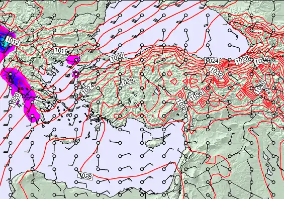 Turkey forecast chart for Sunday, January 4th, 2026 at 6:00 PM
