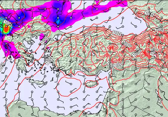 Turkey forecast chart for Tuesday, January 6th, 2026 at 12:00 AM