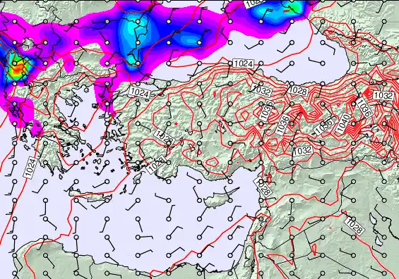 Turkey forecast chart for Tuesday, January 6th, 2026 at 6:00 AM