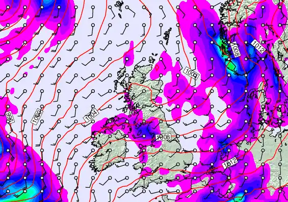 United Kingdom forecast chart for Sunday, September 14th, 2025 at 12:00 AM