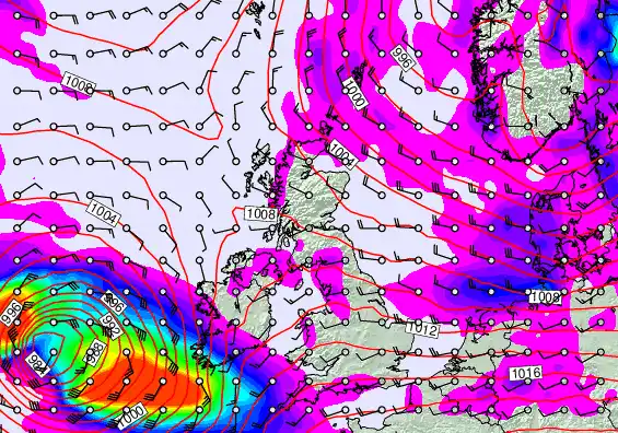 United Kingdom forecast chart for Tuesday, September 16th, 2025 at 6:00 PM