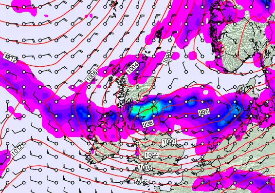 United Kingdom forecast chart for Wednesday, September 17th, 2025 at 6:00 PM