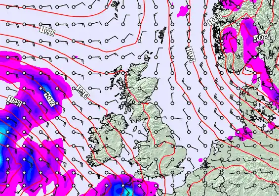 United Kingdom forecast chart for Friday, September 19th, 2025 at 12:00 AM