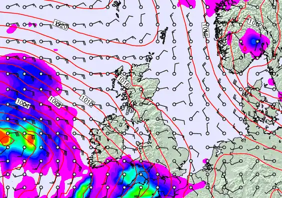 United Kingdom forecast chart for Friday, September 19th, 2025 at 6:00 AM