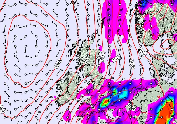 United Kingdom forecast chart for Monday, September 22nd, 2025 at 12:00 AM