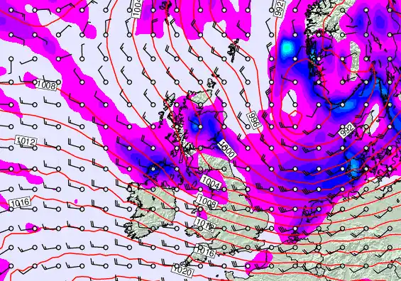 United Kingdom forecast chart for Tuesday, September 16th, 2025 at 12:00 AM