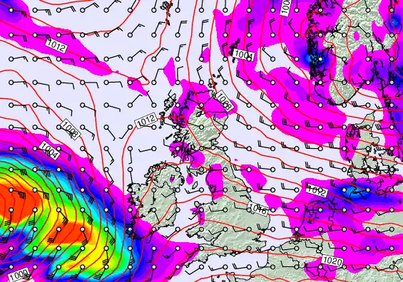 United Kingdom forecast chart for Tuesday, September 16th, 2025 at 6:00 PM