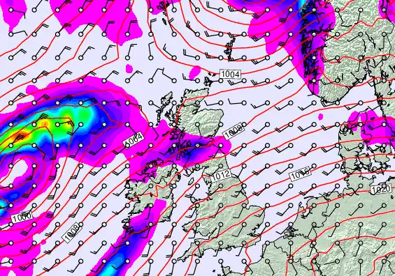 United Kingdom forecast chart for Friday, September 19th, 2025 at 12:00 AM