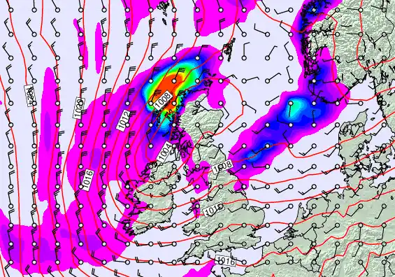 United Kingdom forecast chart for Saturday, September 20th, 2025 at 6:00 AM