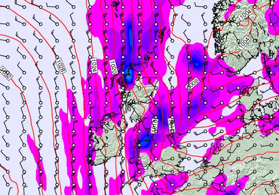 United Kingdom forecast chart for Sunday, September 21st, 2025 at 6:00 AM