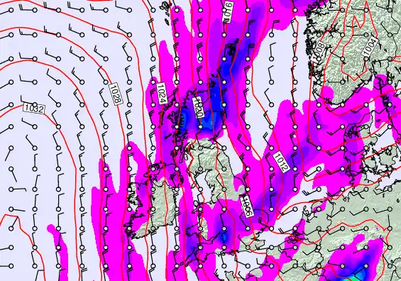 United Kingdom forecast chart for Sunday, September 21st, 2025 at 12:00 PM